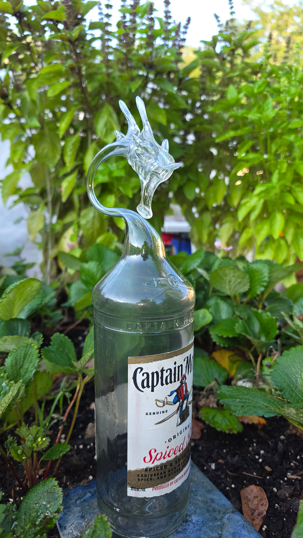 Captain Morgan Spiced Rum Dragon Bottle Sculpture – Handcrafted Bar Art | Essenar