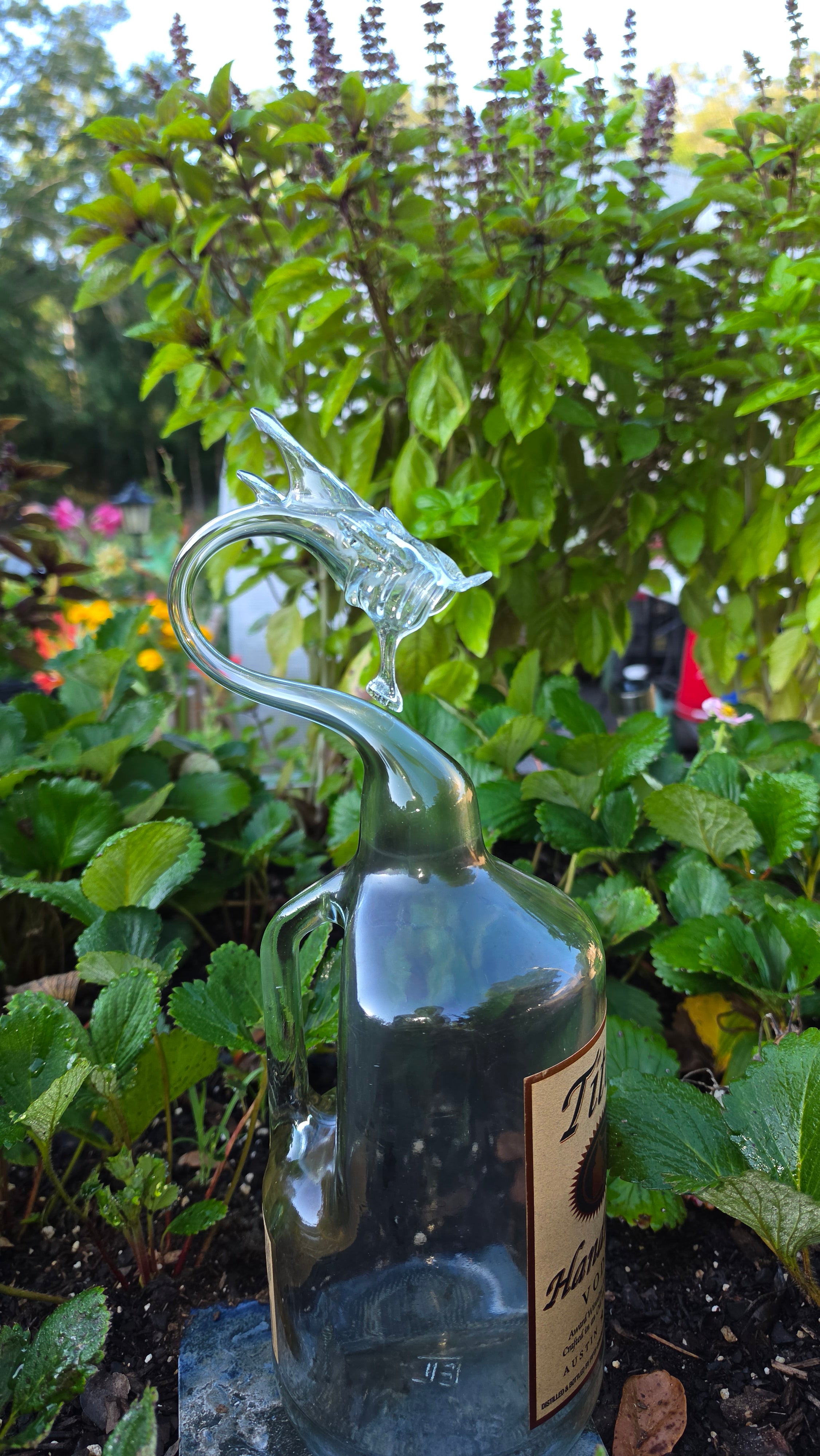 Tito's Vodka Dragon Bottle Sculpture – Handcrafted Bar Art | Essenar
