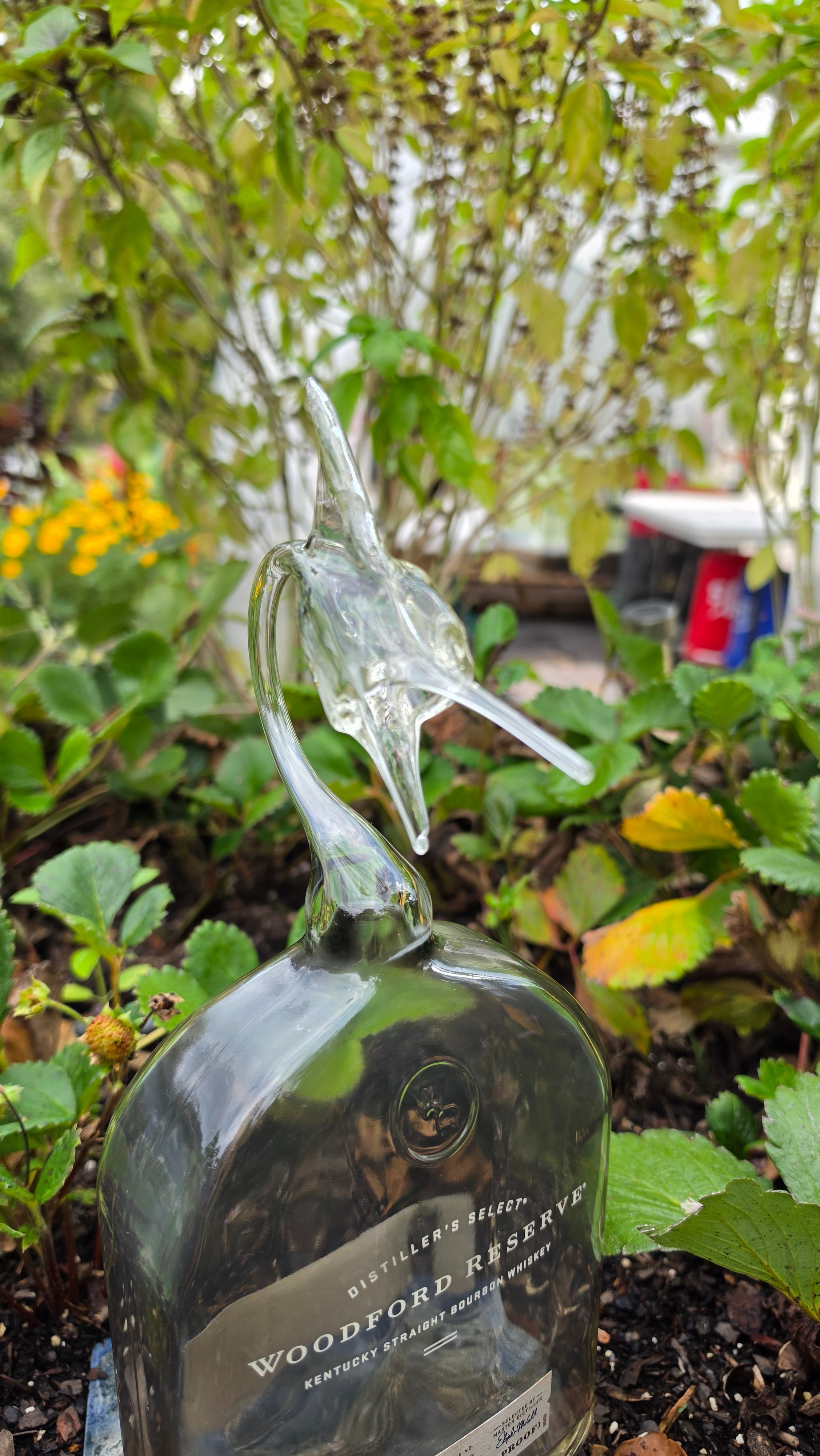 Woodford Reserve Bourbon Marlin Bottle Sculpture – Handcrafted Glass Art | Essenar