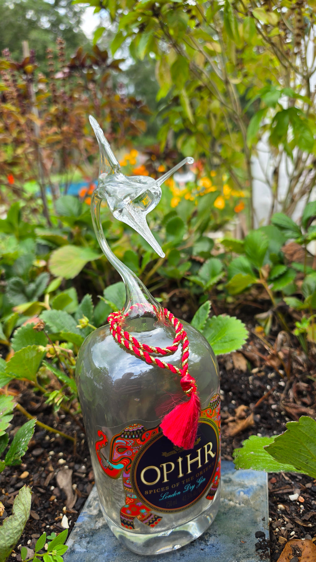 Opihr Gin Marlin Bottle Sculpture – Handcrafted Glass Art | Essenar