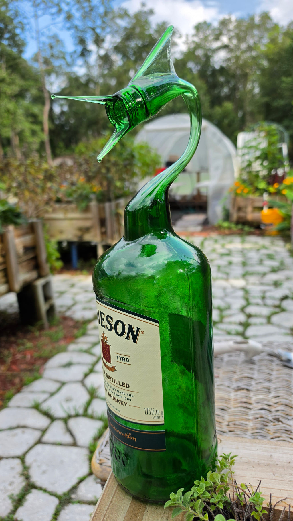 Giant Jameson Whiskey Marlin Bottle Sculpture – Handcrafted Glass Art | Essenar