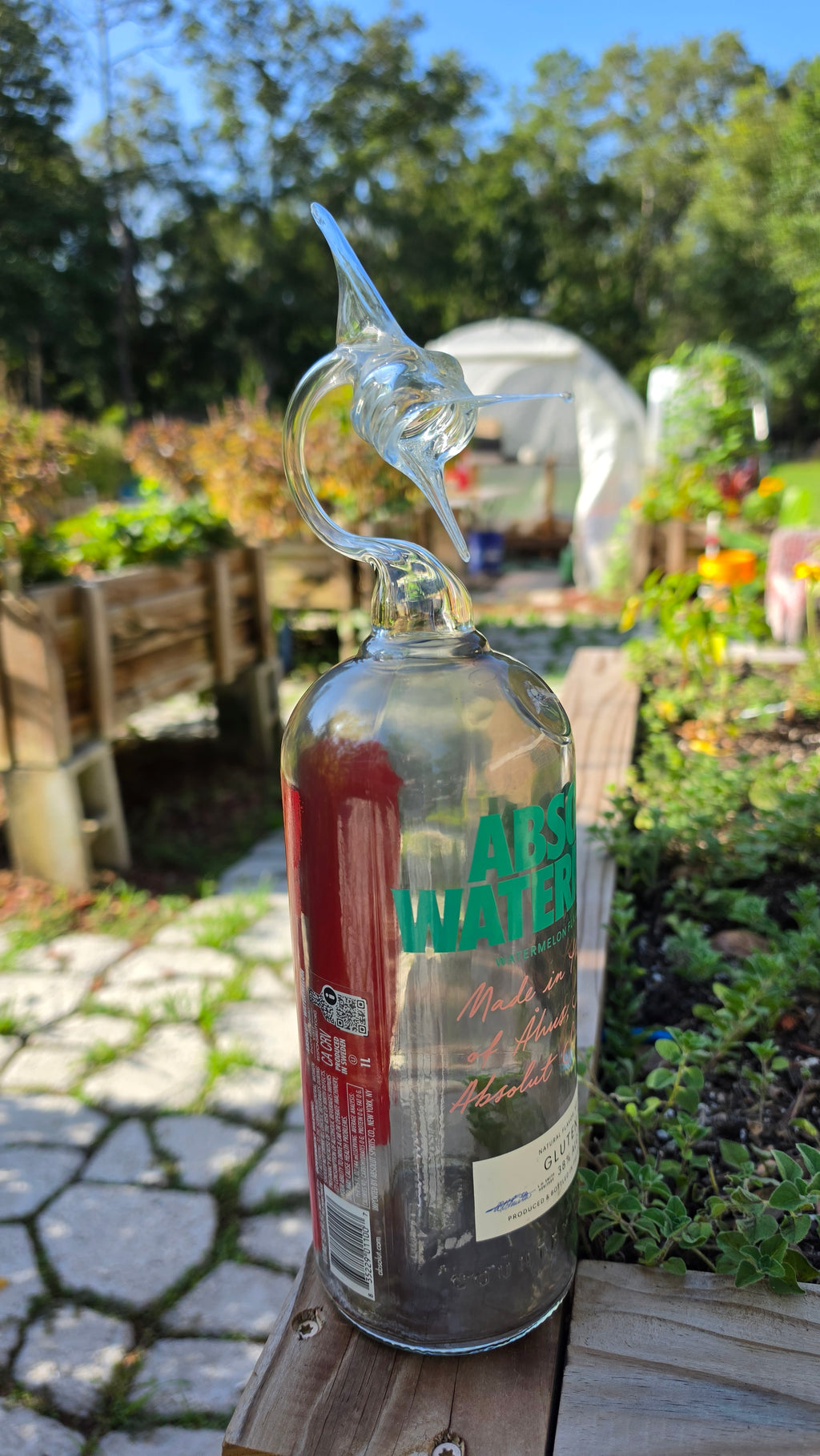 Strawberry Vodka Marlin Bottle Sculpture – Handcrafted Fishing Art