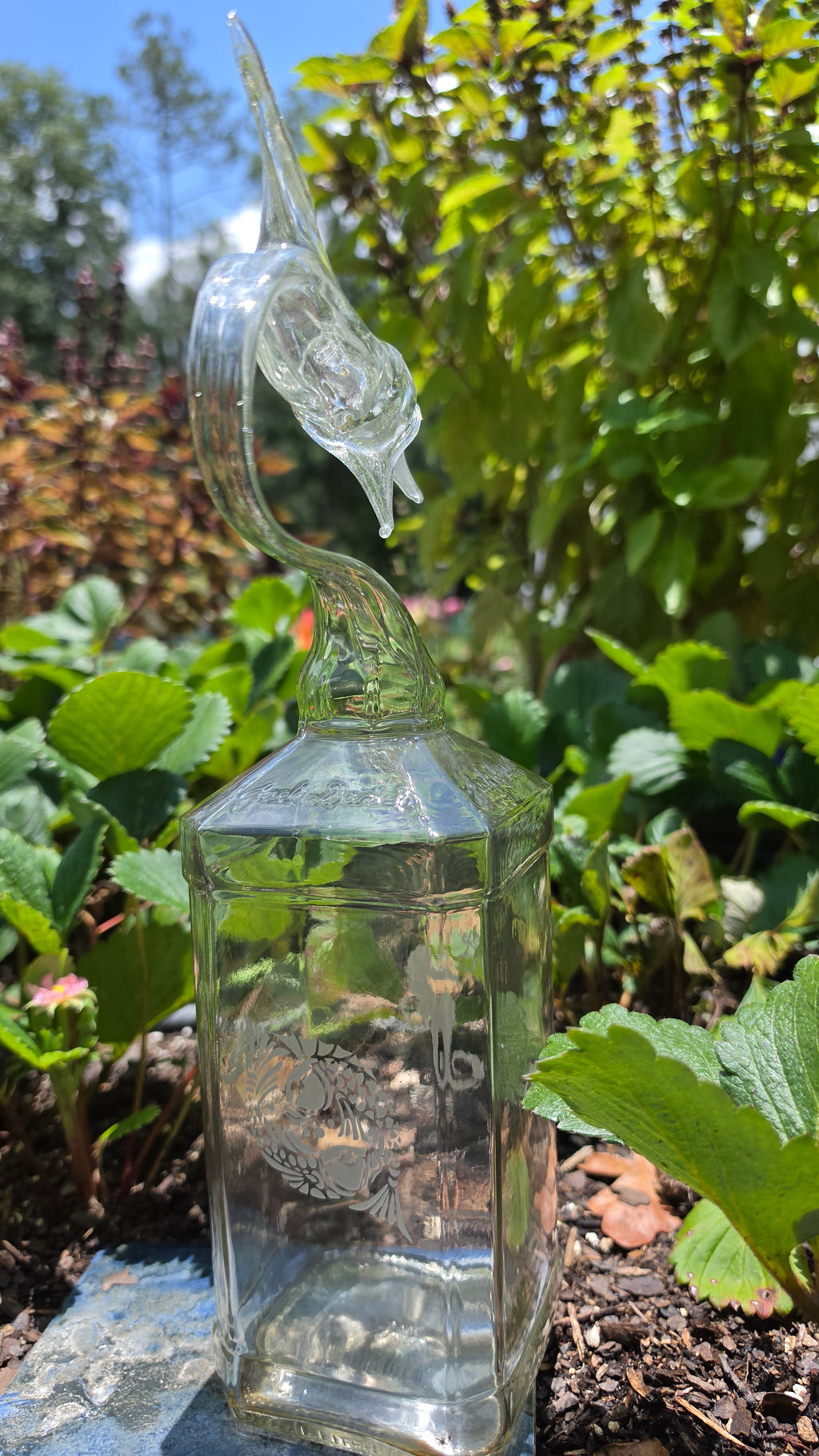 Jack Daniel's Marlin Bottle Sculpture – Handcrafted Whiskey Fishing Art