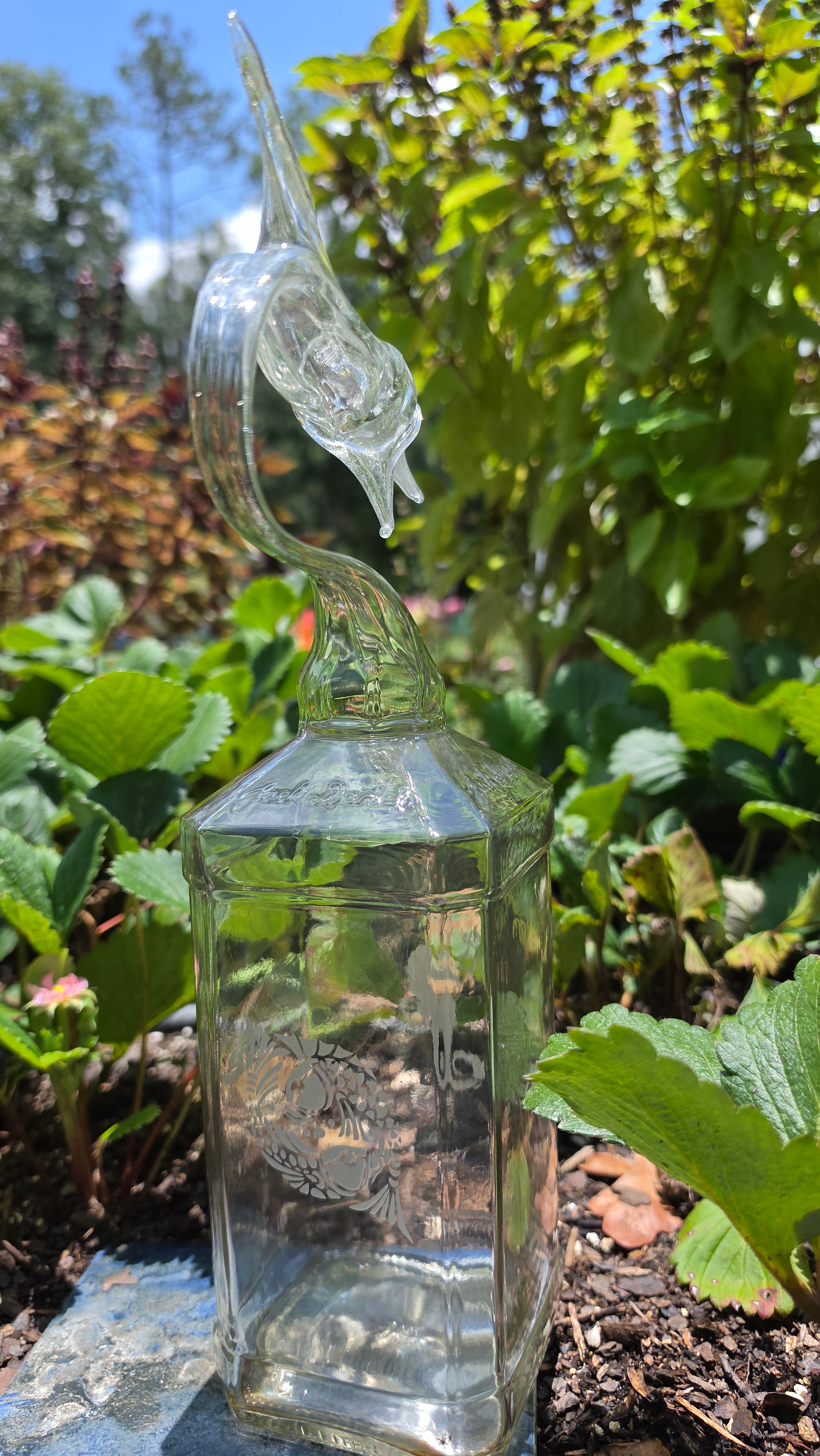 Jack Daniel's Marlin Bottle Sculpture – Handcrafted Whiskey Fishing Art