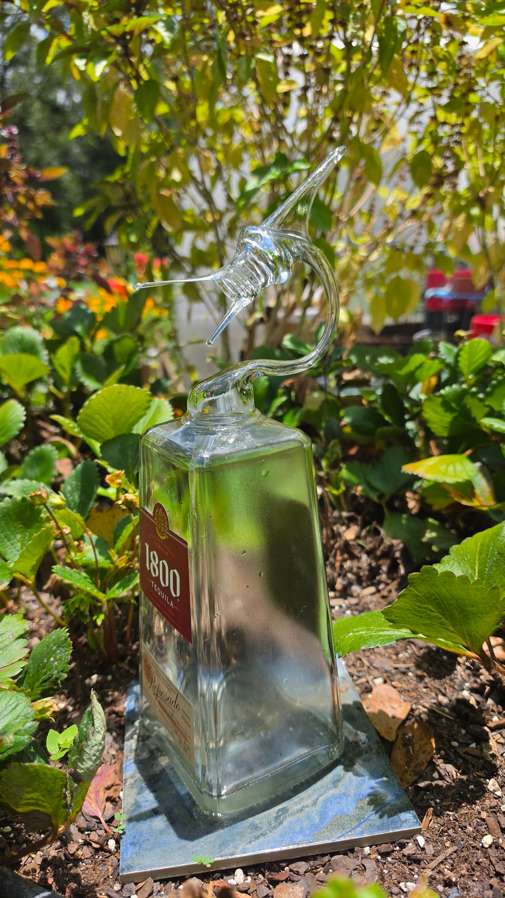 1800 Tequila Marlin Bottle Sculpture – Handcrafted Glass Art | Essenar