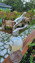 Buffalo Trace Bourbon Marlin Bottle Sculpture – Handcrafted Glass Art
