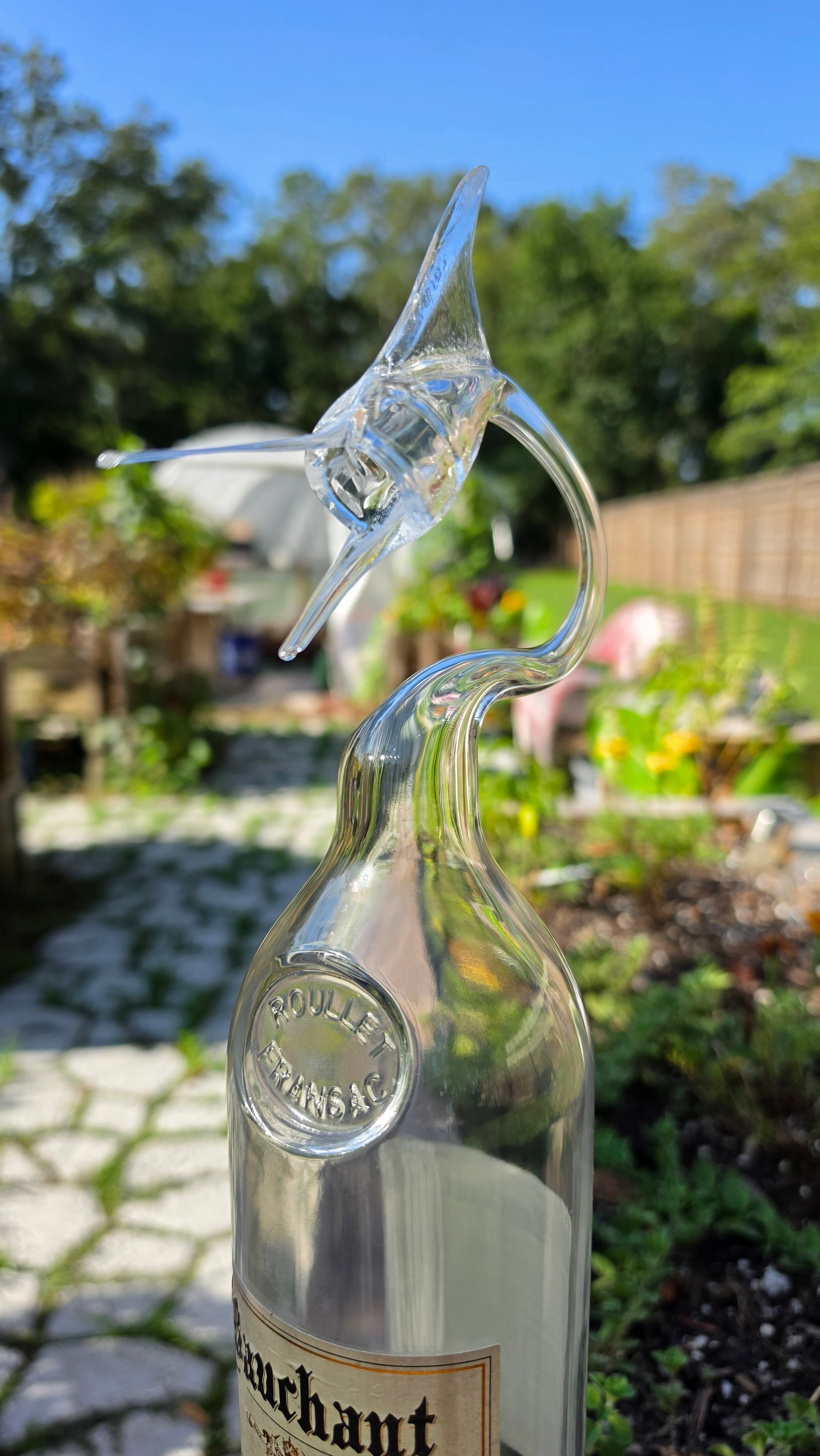 French Orange Liqueur Marlin Bottle Sculpture – Handcrafted Spirits Art