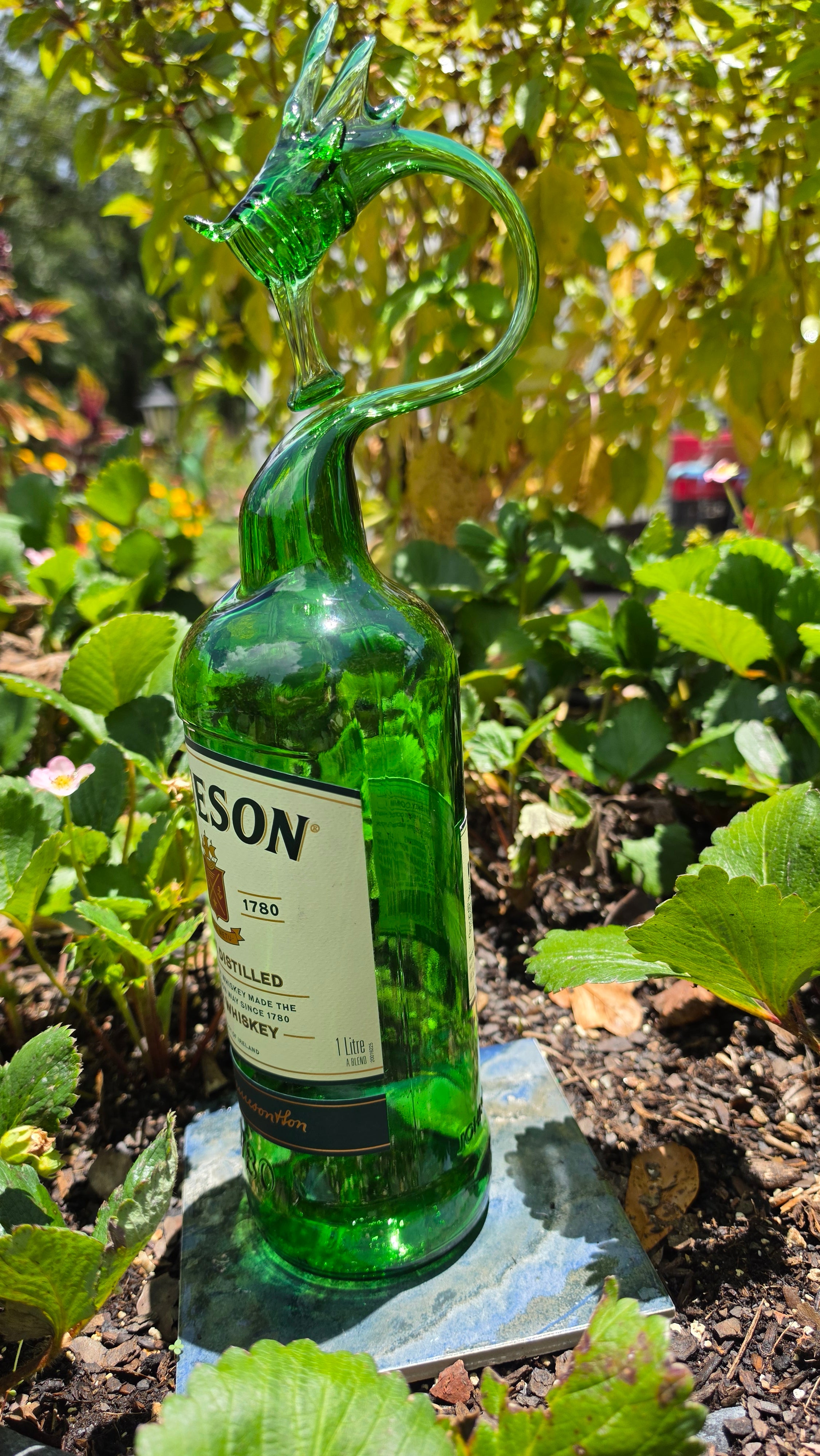 Jameson Irish Whiskey Dragon Bottle Sculpture – Handcrafted Spirits Art