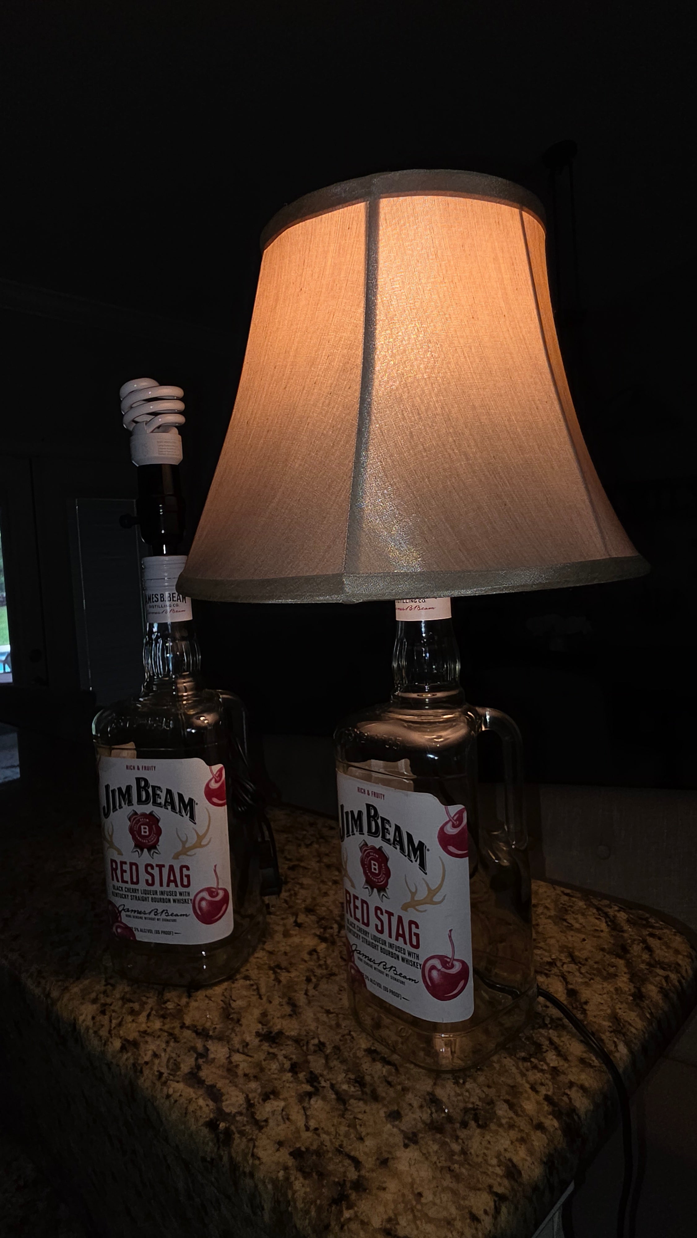 Jim Beam Lamp Set – Handcrafted Whiskey Bottle Art