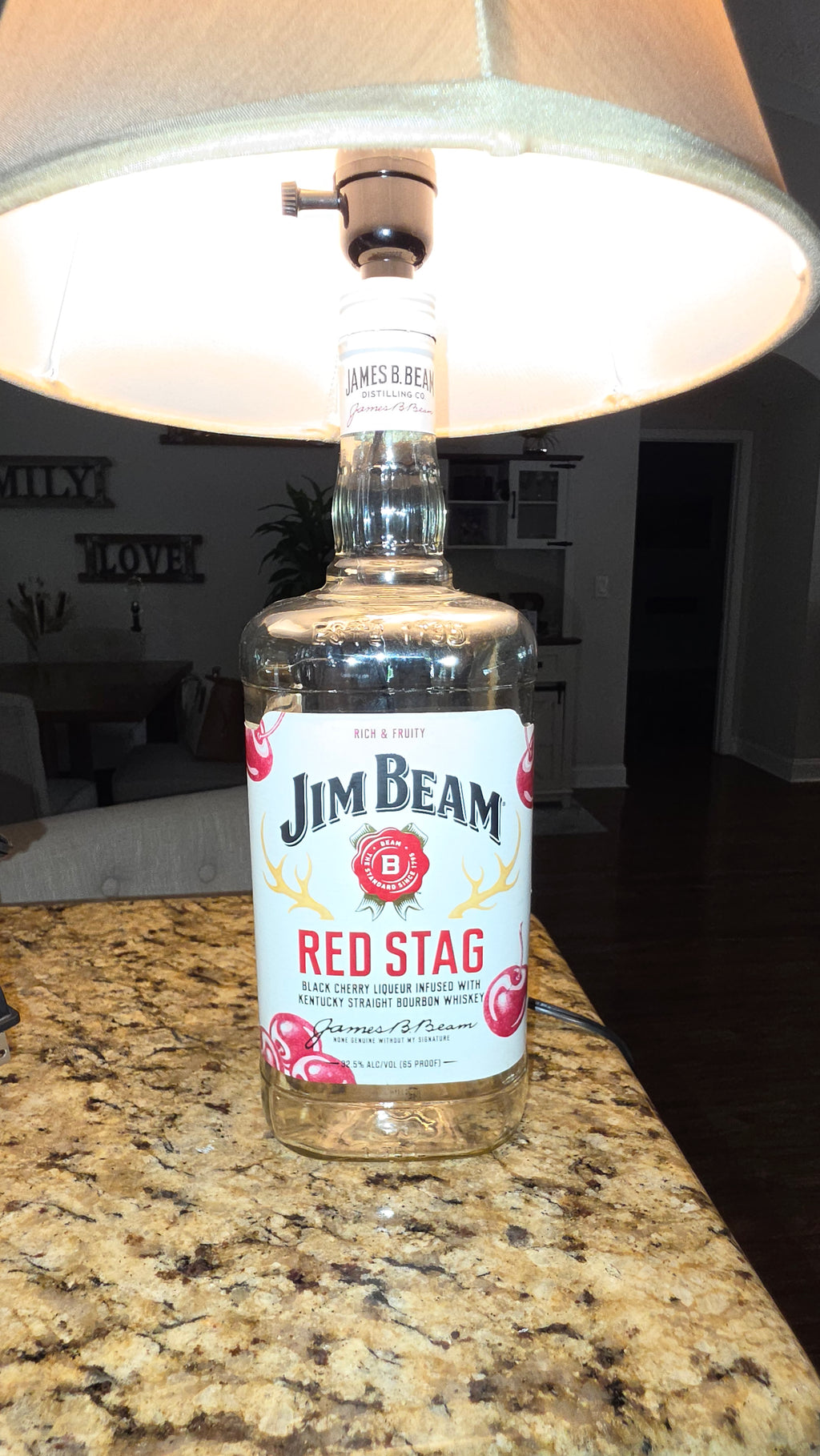 Jim Beam Lamp Set – Handcrafted Whiskey Bottle Art