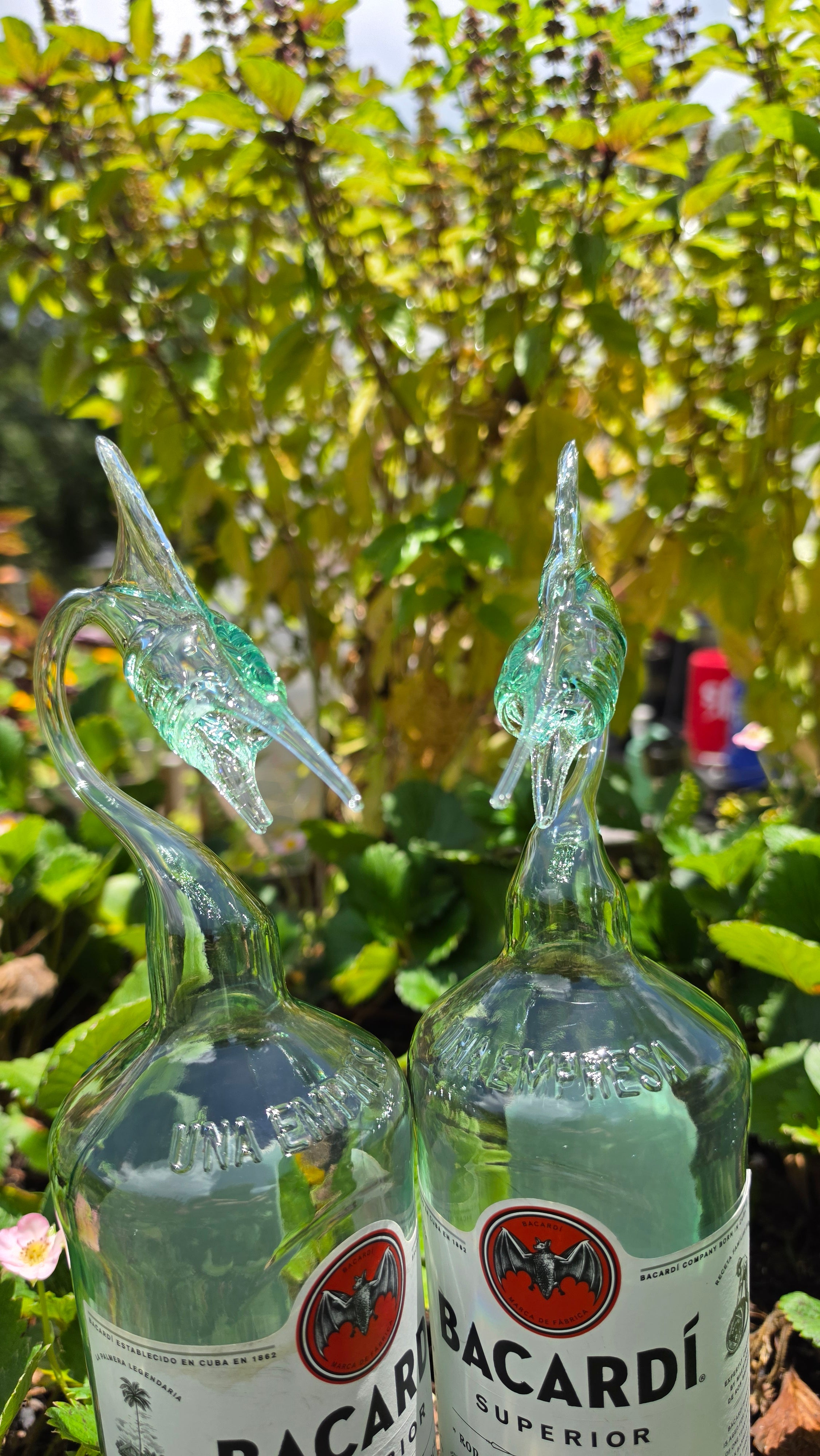 Bacardi Rum Marlin Bottle Sculpture – Handcrafted Tropical Bar Art