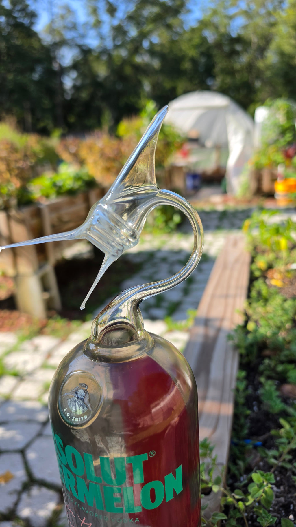 Strawberry Vodka Marlin Bottle Sculpture – Handcrafted Fishing Art