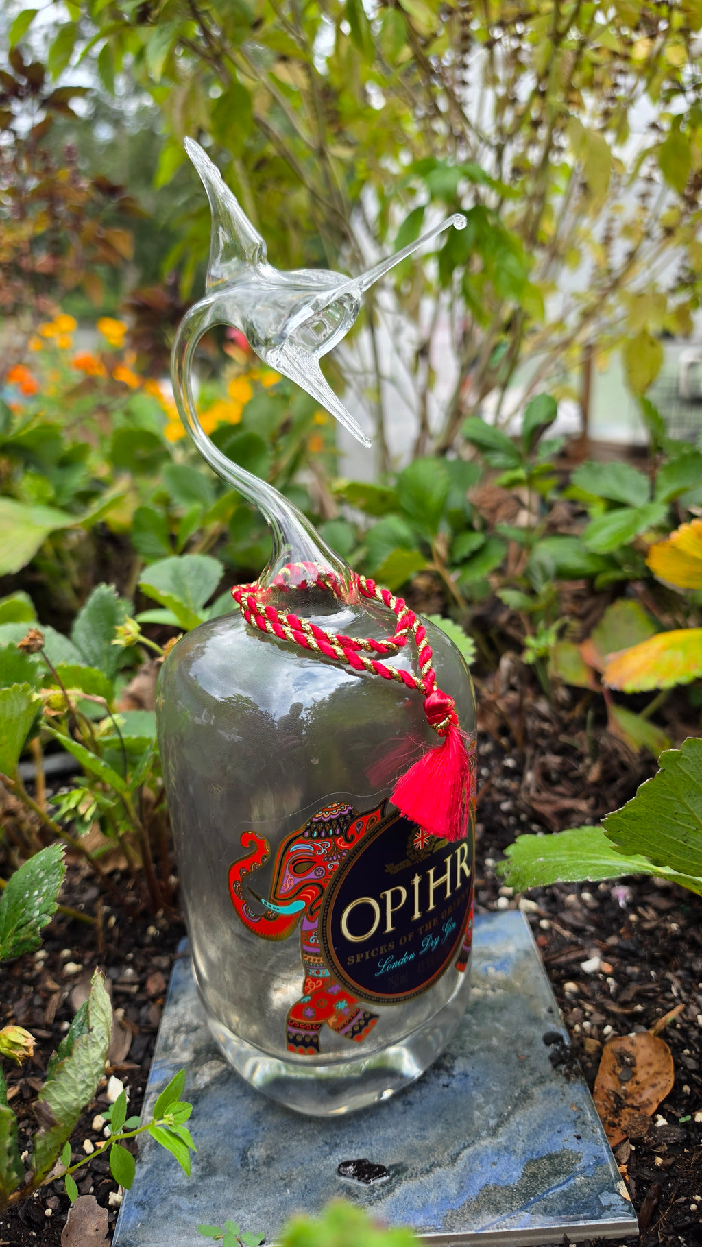 Opihr Gin Marlin Bottle Sculpture – Handcrafted Glass Art | Essenar