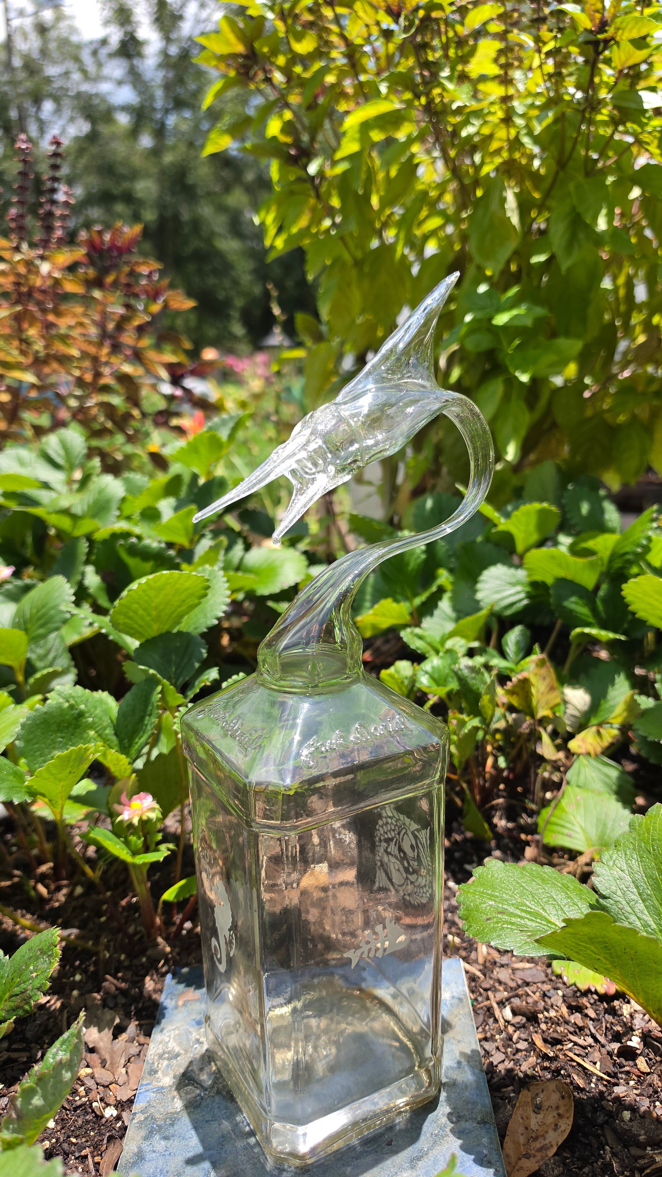 Jack Daniel's Marlin Bottle Sculpture – Handcrafted Whiskey Fishing Art