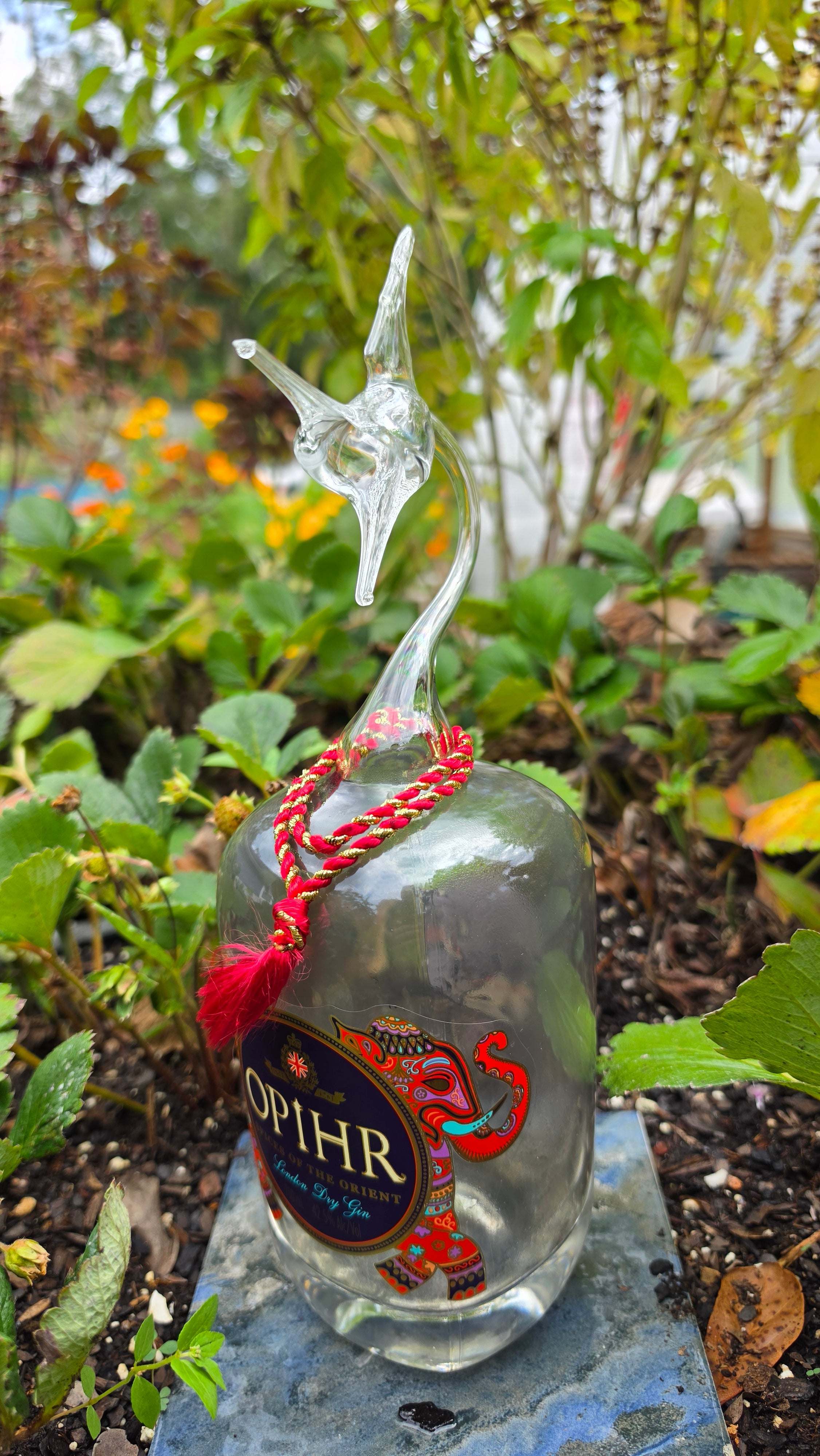 Opihr Gin Marlin Bottle Sculpture – Handcrafted Glass Art | Essenar