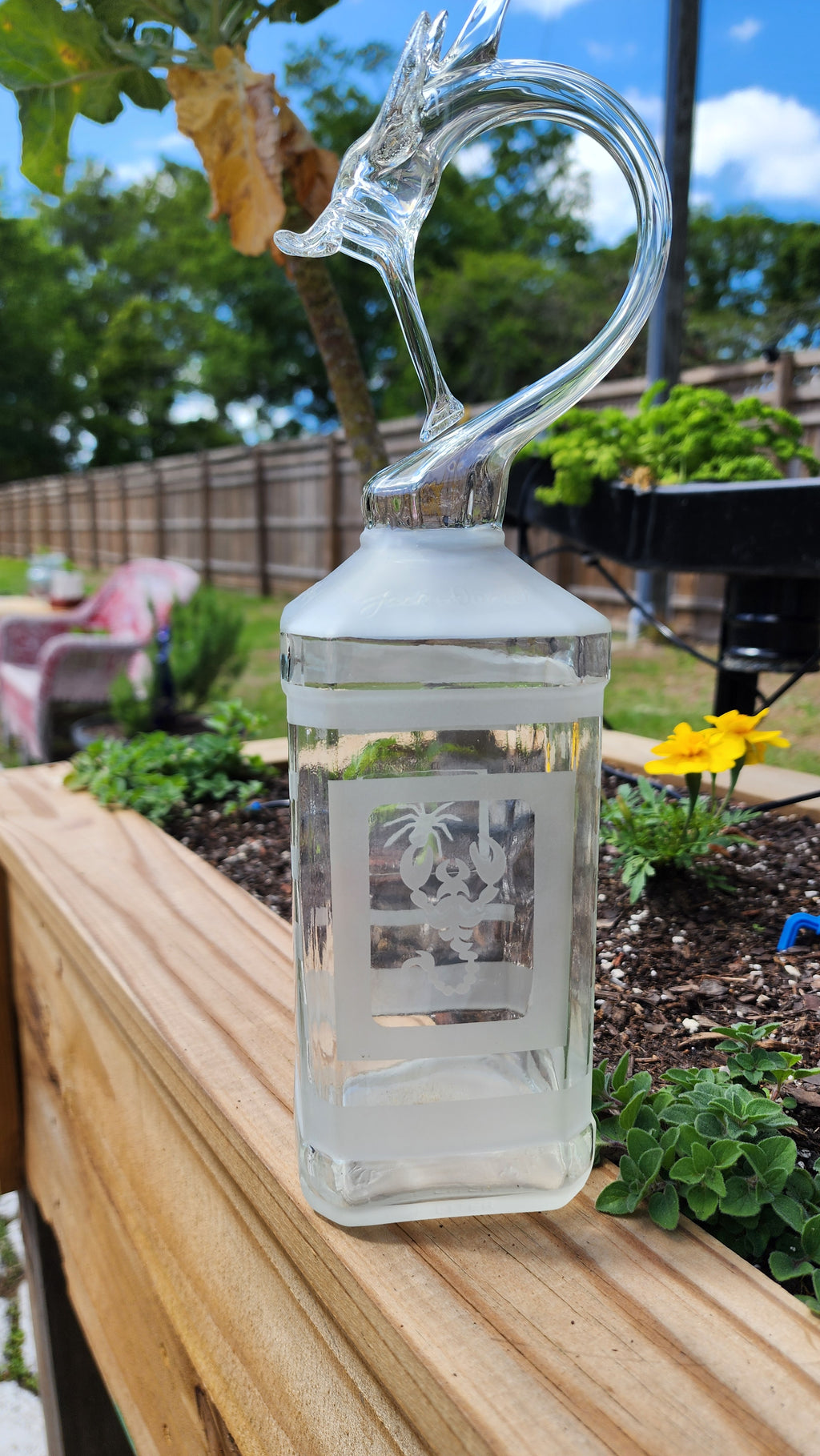 Sand blasted JD Bottle