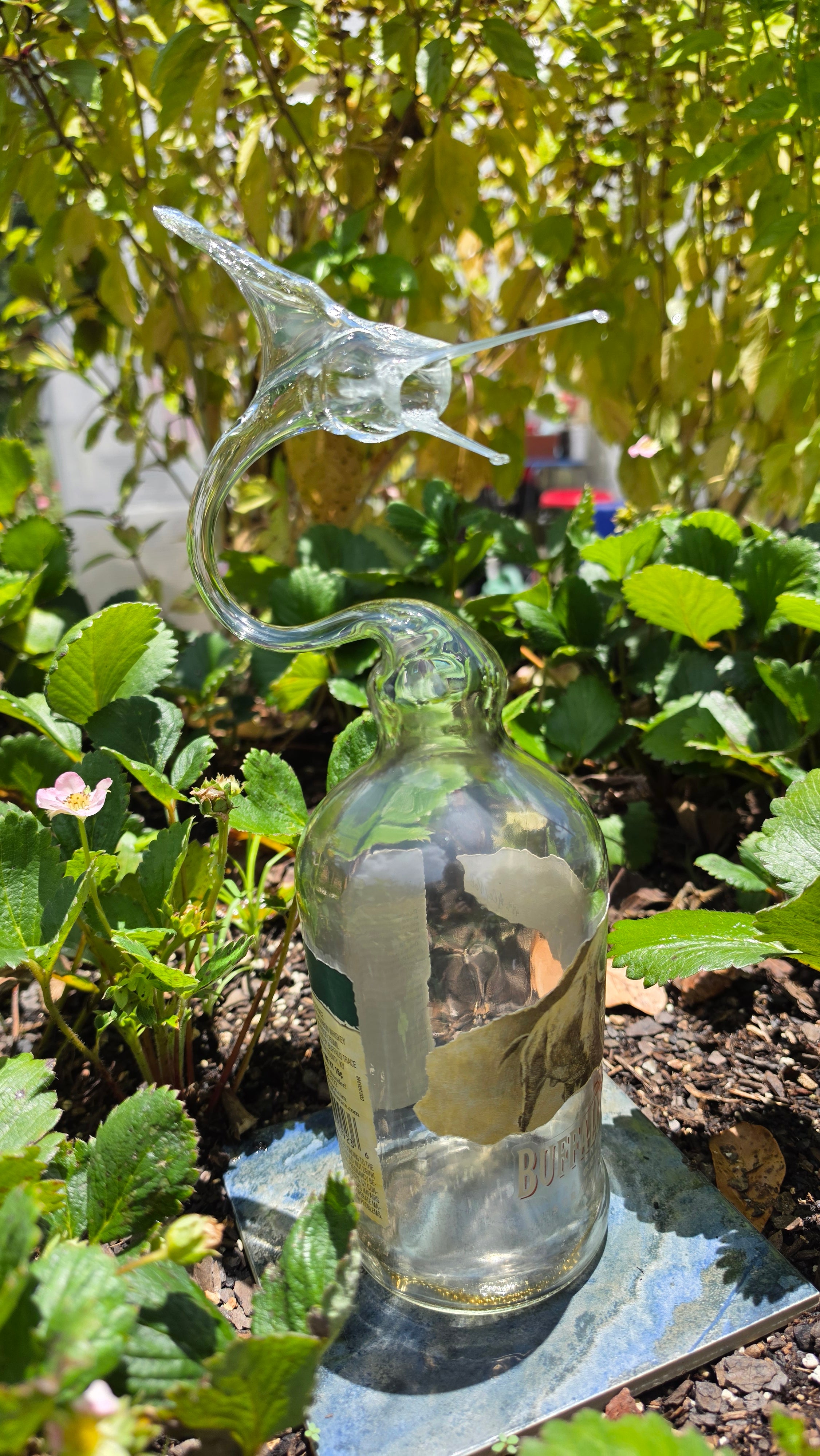 Buffalo Trace Bourbon Swordfish Bottle Sculpture – Handcrafted Spirits Art